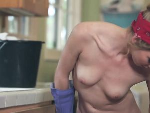 Doing The Dishes Topless To Tease The Horny Hunk