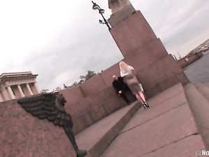 Blonde Teen In Satin Stripped Naked And Ass Fucked