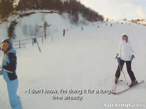 Snowy Day Blowjob In The Car From A Blonde Hottie