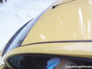 Snowy Day Blowjob In The Car From A Blonde Hottie