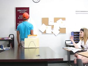 Sticky Man Juice On Her Body After Fucking In The Classroom